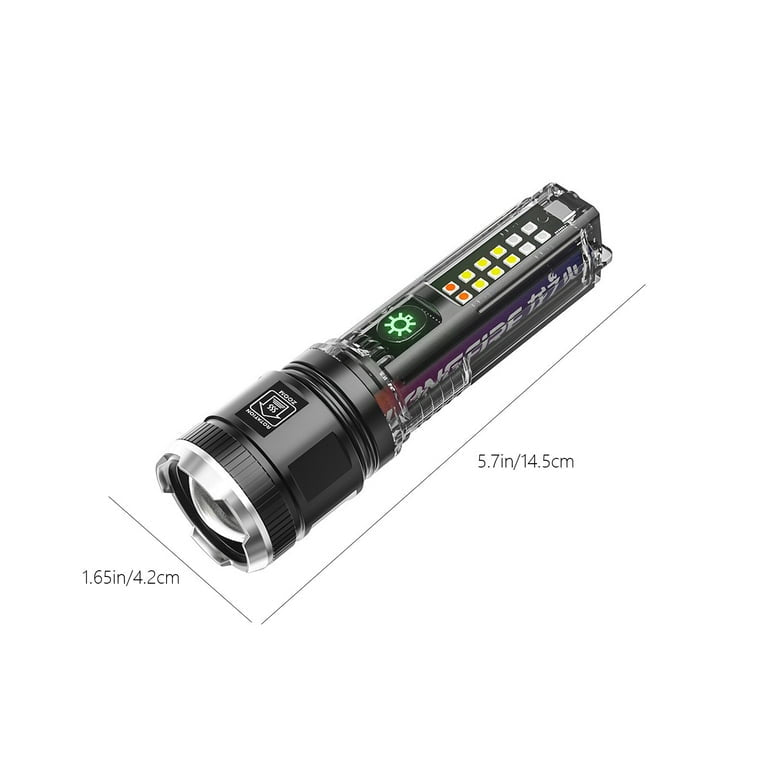 Lanterna Multifunctionala profesionala de Mana Transparenta cu Led P70+6 Smd / X36 7 modurii de iluminat cu incarcare USB