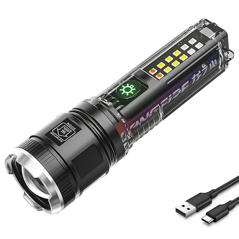 Lanterna Multifunctionala profesionala de Mana Transparenta cu Led P70+6 Smd / X36 7 modurii de iluminat cu incarcare USB