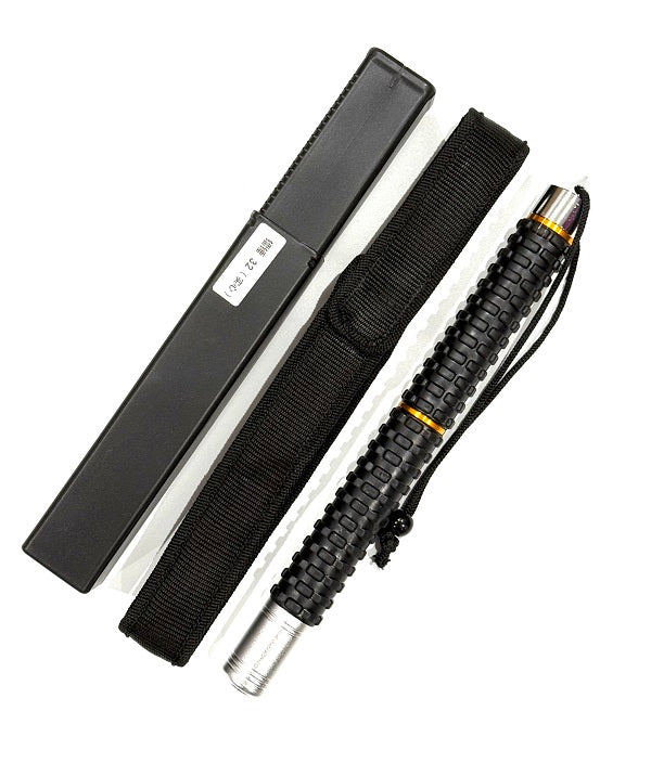 Baston telescopic profesional din 3 segmenti 80 cm cu husa si cutie pentru depozitare
