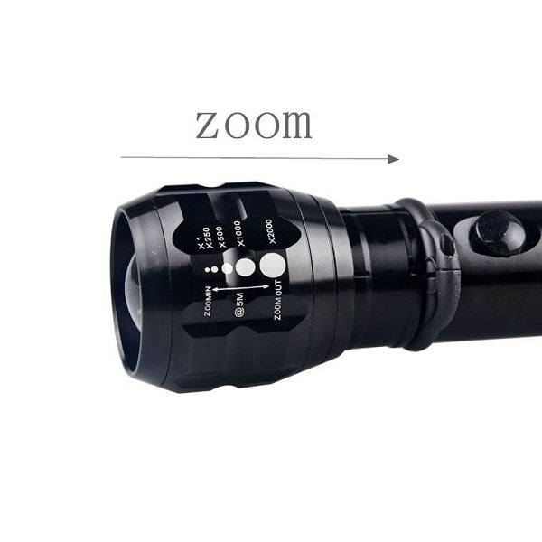 Lanterna LED, Lungime 30 cm, Alimentare 3 Baterii R20, Zoom Reglabil, Busola+Curea