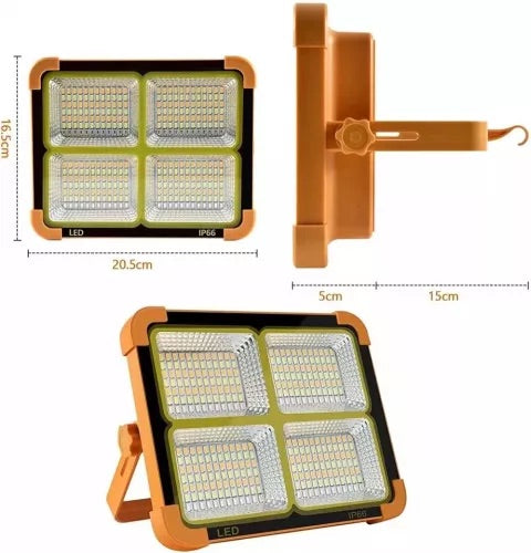 Lampa LED cu incarcare solara sau USB , 288 LED, 5 moduri iluminat