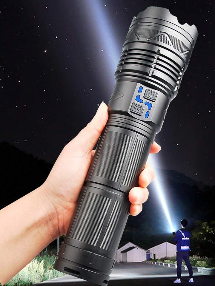 Lanterna Profesionala cu 4 acumulatori , LED 100W GT60 Incarcare USB rază lungă de acțiune 1500 de metri