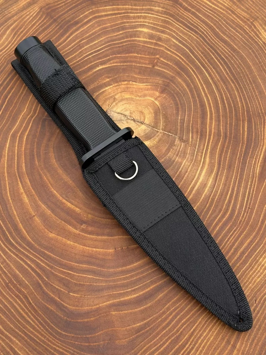 Cutit de Colectie  Rusesc cu dublu tais si lama zimtata, 29 cm, negru