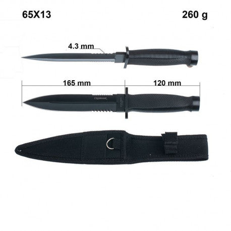 Cutit de Colectie  Rusesc cu dublu tais si lama zimtata, 29 cm, negru