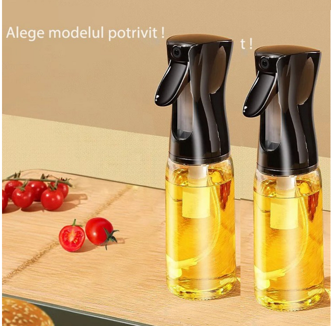 Set 2 Pulverizatoare Pentru Ulei, Otet sau alte lichide, Reincarcabile, multifunctionale, capacitatea 230 ml, Material Sticla si Plastic