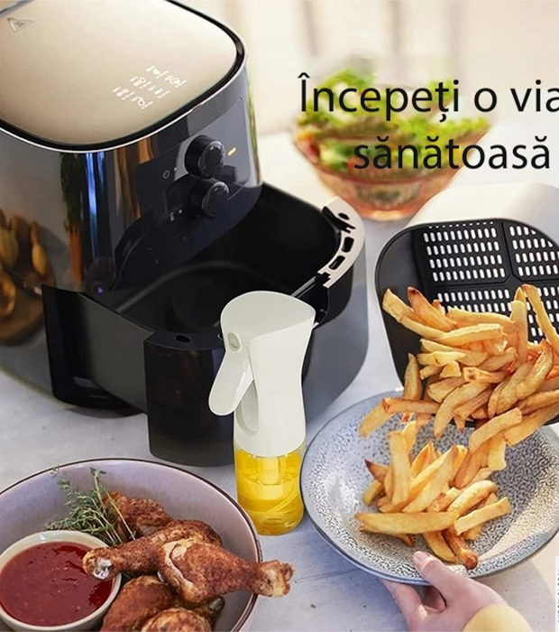 Set 2 Pulverizatoare Pentru Ulei, Otet sau alte lichide, Reincarcabile, multifunctionale, capacitatea 230 ml, Material Sticla si Plastic