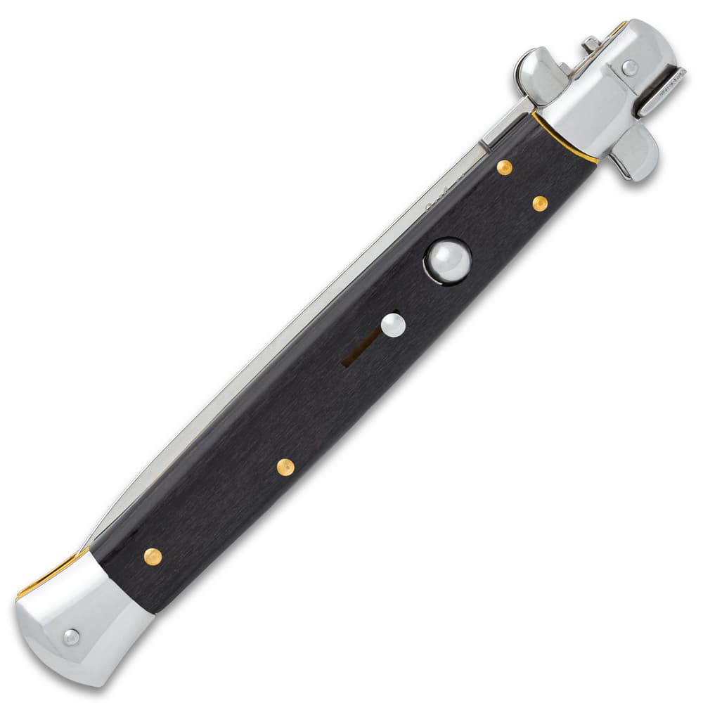 Briceag de Colectie Italian Stiletto Automat, 34 Cm, Husa Inclusa, Negru