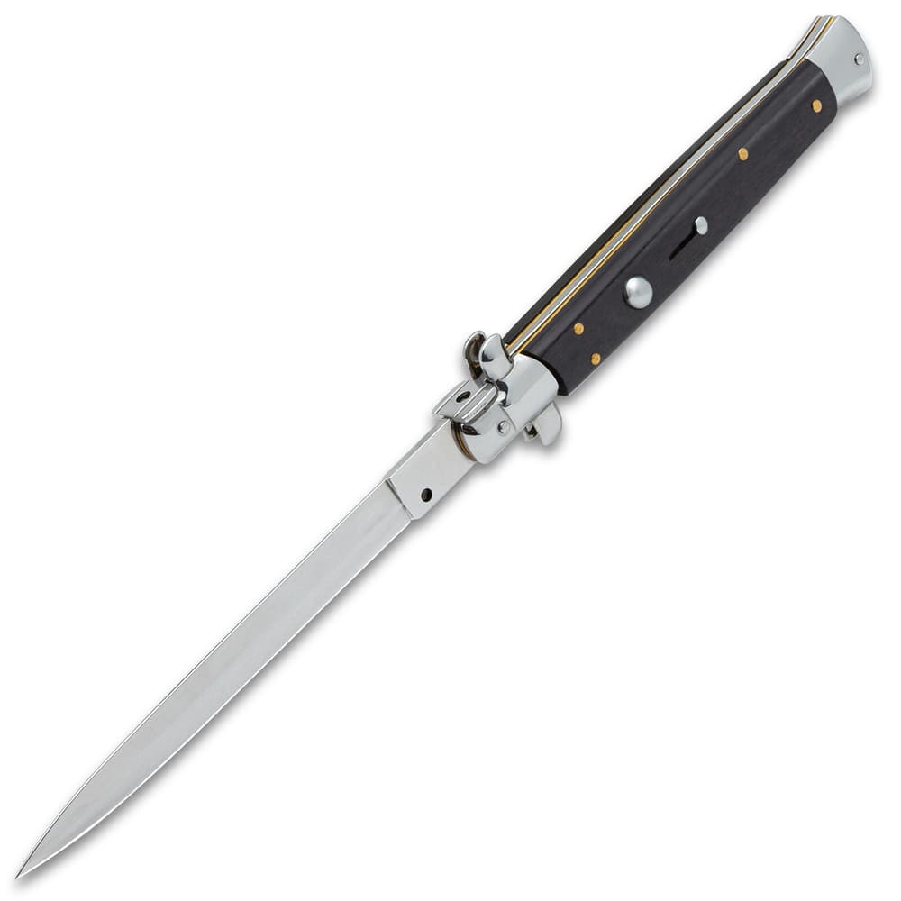 Briceag de Colectie Italian Stiletto Automat, 34 Cm, Husa Inclusa, Negru