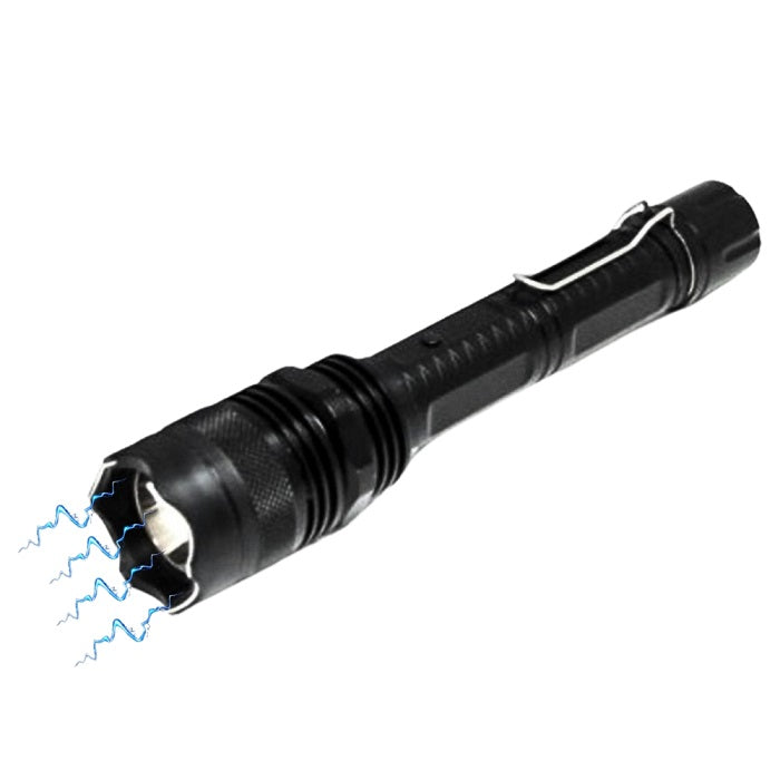Lanterna cu electrosoc pentru autoaparare cu 3 faze de iluminat 25 cm si clema prindere curea HY- 1108