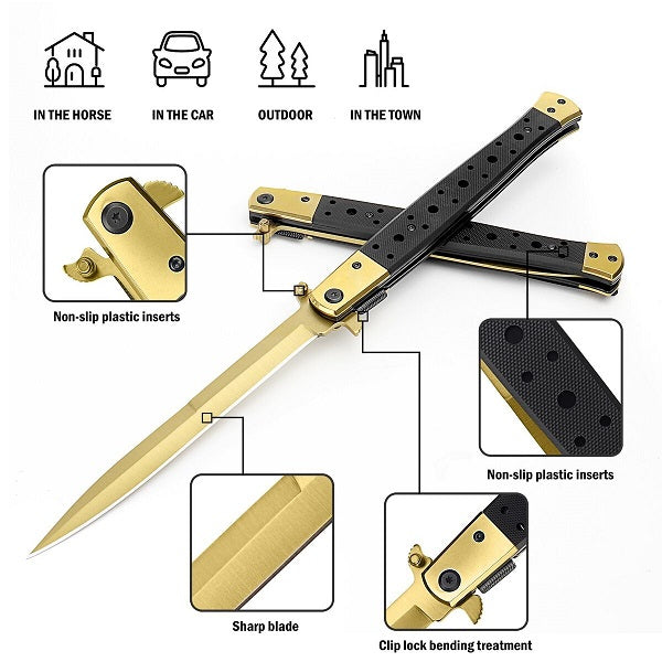 Briceag de Colectie GOLD Edition 33 cm cu deschidere manuala