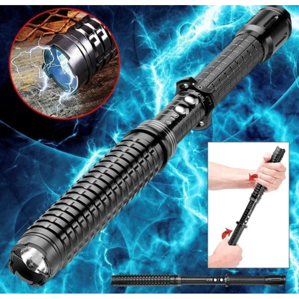 Baston cu Electrosoc extensibil si lanterna HY - X-10