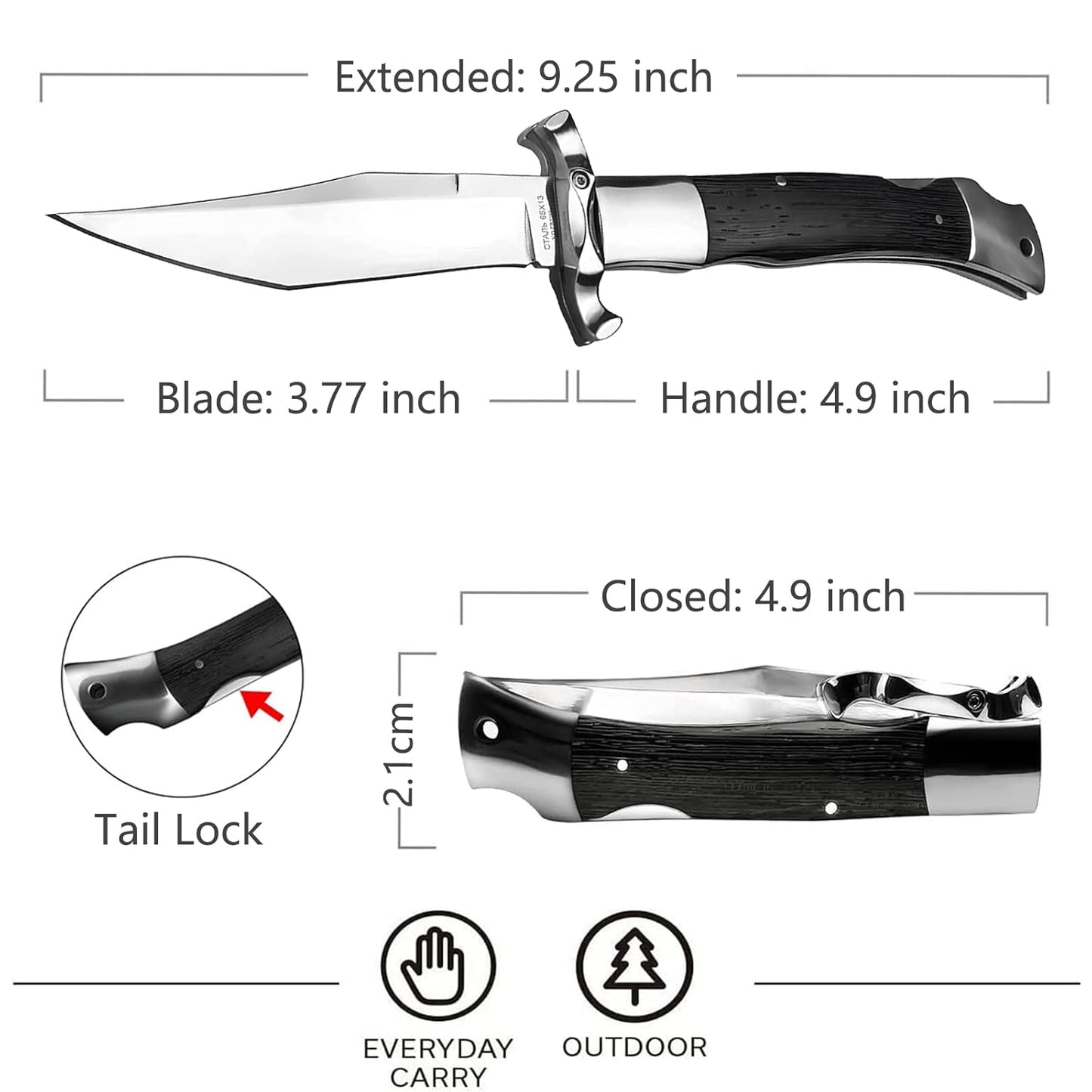 Biceag de colectie cu deschidere si inchidere manuala 23 cm plus husa cu prindere la curea