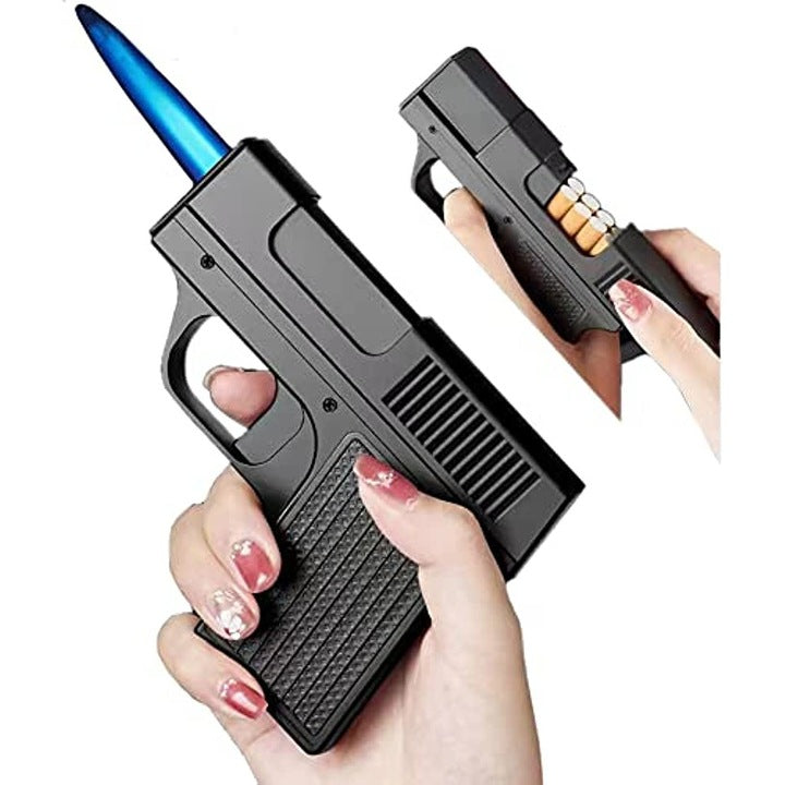 Tabachera tip Pistol antivant cu depozitare 10 tigari scurte