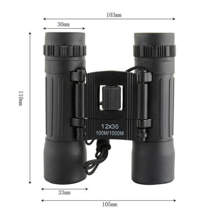 Mini Binoclu 12x30 cu Husa  pentru transport , pentru Adulti si Copii special pentru Drumetii