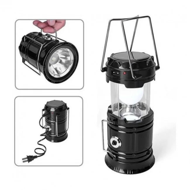 Felinar Camping LED Reincarcabil cu Lanterna - Panou Solar si incarcare 220