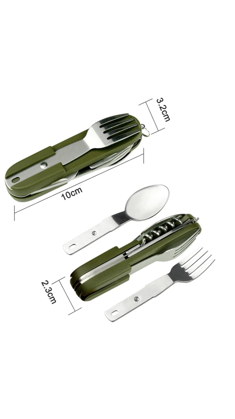 Briceag multifunctional,7 in 1 Portabil cu husa Verde pentru Caming si Drumetii