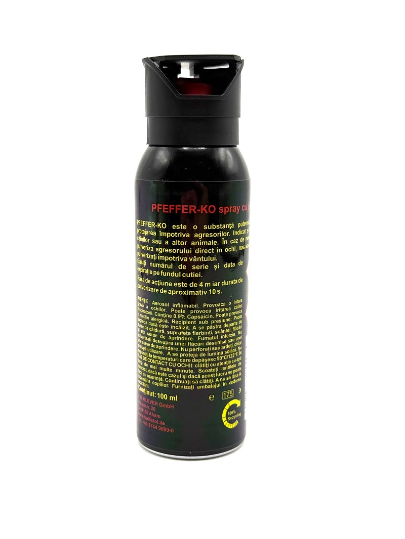 Spray Paralizant Cu Piper Jet KO, 100 ml raza actiune 4-6 m