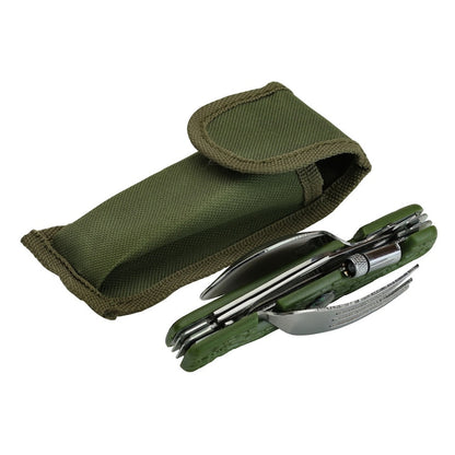 Briceag Multifunctional 9 in 1 pentru camping si drumetii + husa cu prindere curea