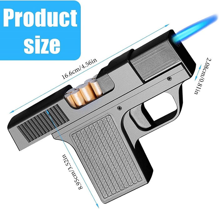 Tabachera tip Pistol antivant cu depozitare 10 tigari scurte