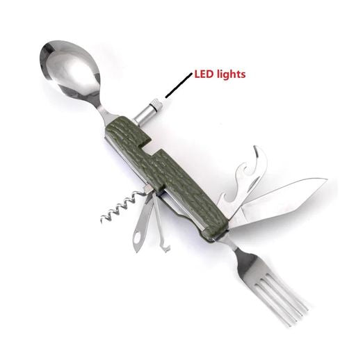 Briceag Multifunctional 9 in 1 pentru camping si drumetii + husa cu prindere curea