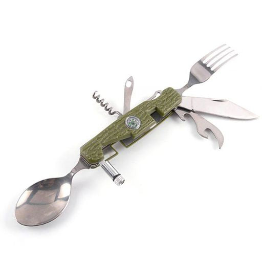 Briceag Multifunctional 9 in 1 pentru camping si drumetii + husa cu prindere curea