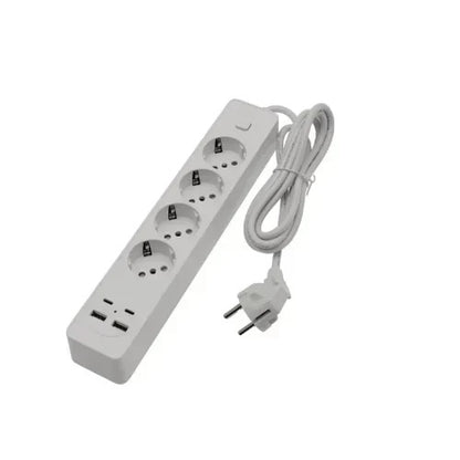 Prelungitor 3 in 1 Jortan ,2m lungime, 4 prize, 2 port-uri USB, 2 port-uri USB-C