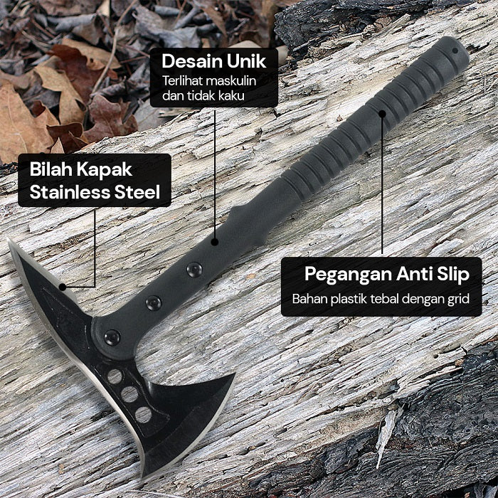 Topor  Tomahawk, 39 cm pentru camping si drumetii