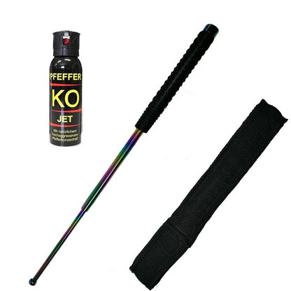 Kit Autoaparare format din Baston telescopic profesional 65 cm din 3 segmenti si Spray KO Jet 100ml